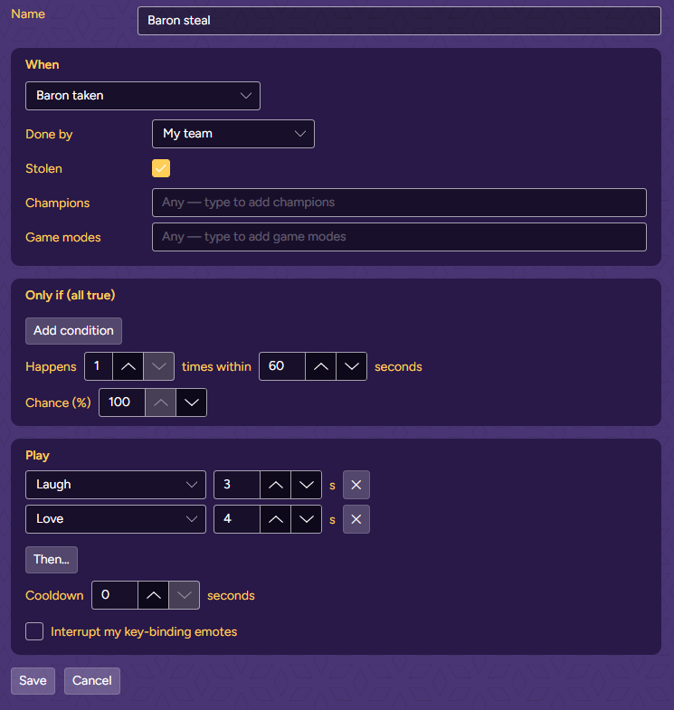 The Baron steal rule in the editor