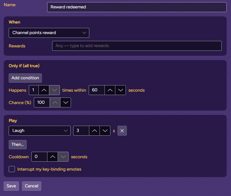 The Reward redeemed rule with the Rewards filter